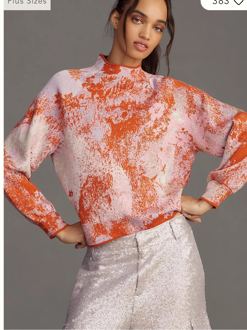 Anthropologie The Beatriz Mock-Neck Sweater: Lurex Edition Women’s M